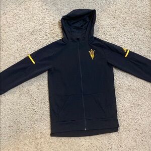 Adidas Black and Yellow Hooded Raincoat with Long Sleeves